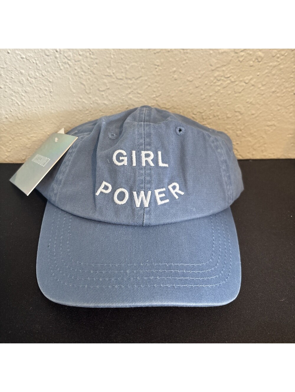 NWT Missguided Girl Power Baseball Cap Hat Dusty Blue Adjustable One Size